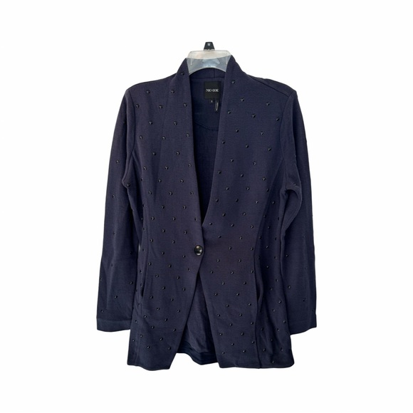 NIC+ZOE Jackets & Blazers - Nic + Zoe  Navy 1 button closure jersey jacket. Size S.